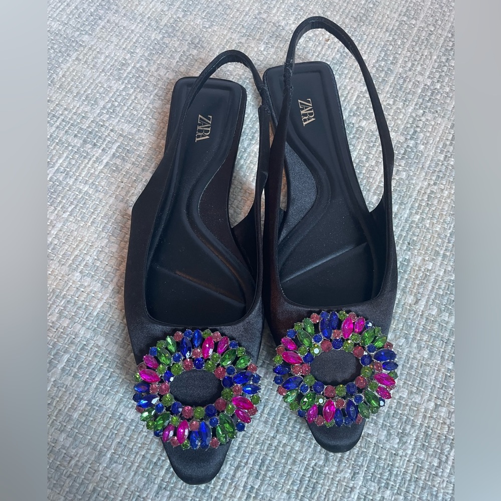 Zara jeweled flats